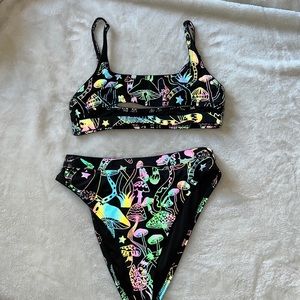 Reflective mushroom rave outfit/ swimsuit